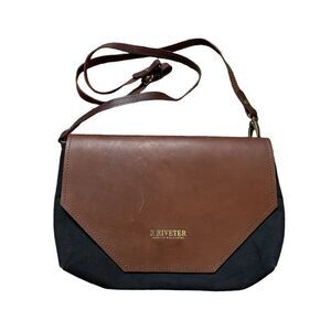 R. RIVETER Crossbody Bag Purse Black Brown